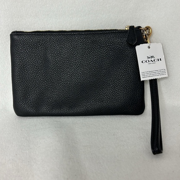 Coach Border Rivits Small Zip Wristlet Black - Picture 2 of 4